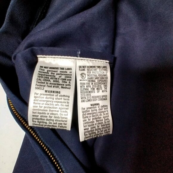 Dickies FR Workwear Jacket Men Small Blue Flame Resistant Twill Work 3259NB New - Picture 16 of 16